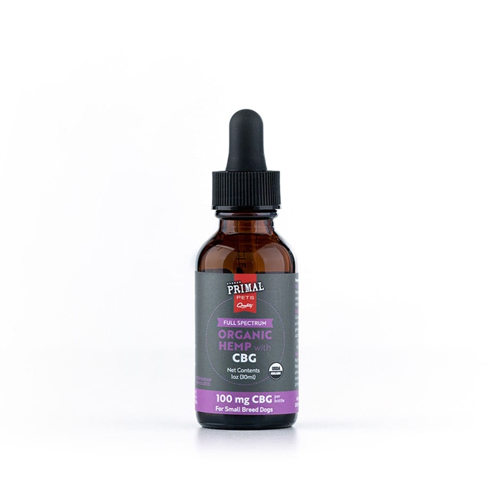 Primal 100 Mg Organic Full Spectrum Hemp Oil W- Cbg For Small Dogs - Pet Supplies - PRIMAL Pet Foods