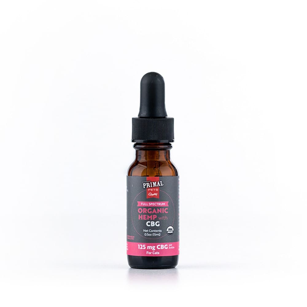 Primal 125 Mg Organic Full Spectrum Hemp Oil W- Cbg For Cats - Pet Supplies - PRIMAL Pet Foods