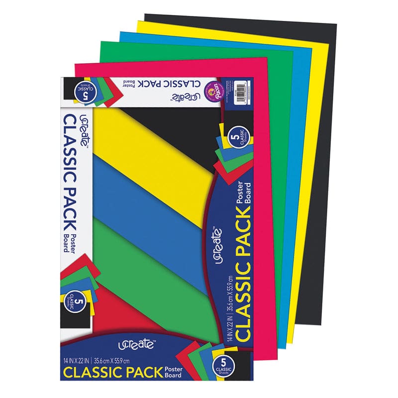 Primary Poster Board 5 Colors 5 Sheets (Pack of 10) - Poster Board - Dixon Ticonderoga Co - Pacon