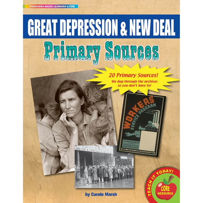 Primary Sources Great Depression & New Deal (Pack of 2) - History - Gallopade