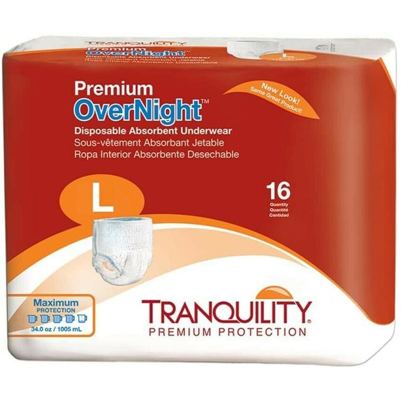 Principle Business Enterprises Premium Overnight Absorb Underwear Large Case of 64 - Incontinence >> Protective Underwear - Principle