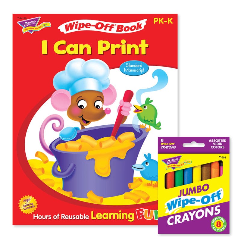 Printing Reusable Book & Crayons (Pack of 6) - Art Activity Books - Trend Enterprises Inc.
