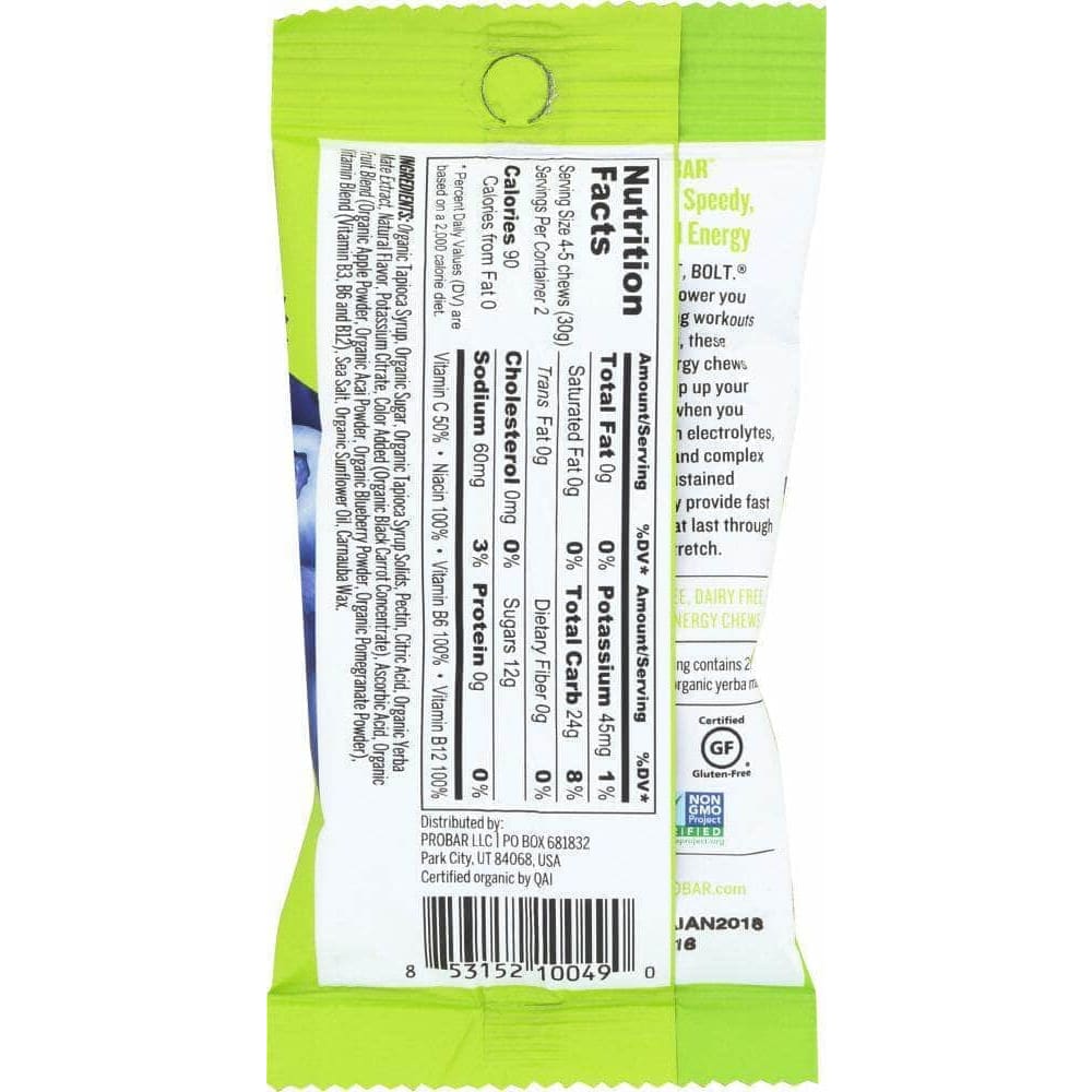 Probar Probar Bolt Organic Energy Chews Berry Blast, 2.1 oz