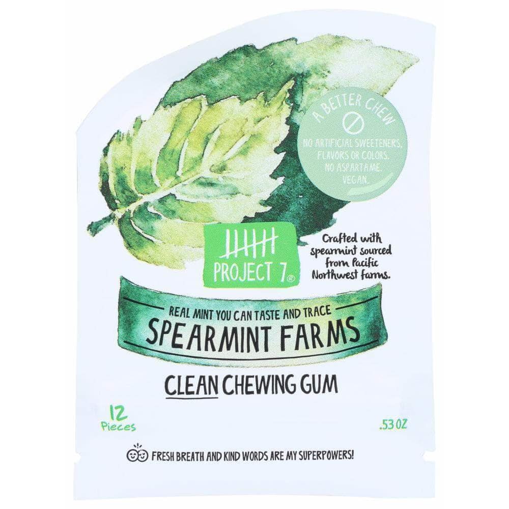 Project 7 Project 7 Spearmint Farms Clean Chewing Gum, 0.53 Oz