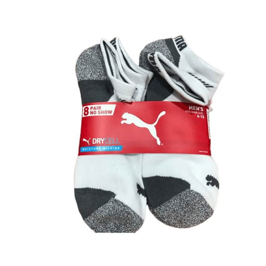 Puma Men's No Show Socks, Size 6-12, 8-Pack-ShelHealth.Com
