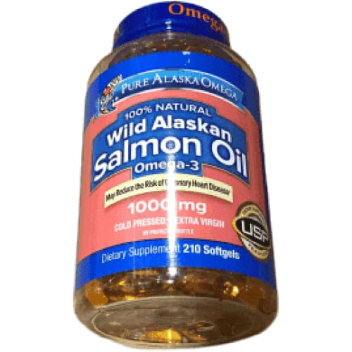 Pure Alaska Omega 100% Natural Wild Alaskan Salmon Oil 1000mg - 180 Softgels - ShelHealth.Com