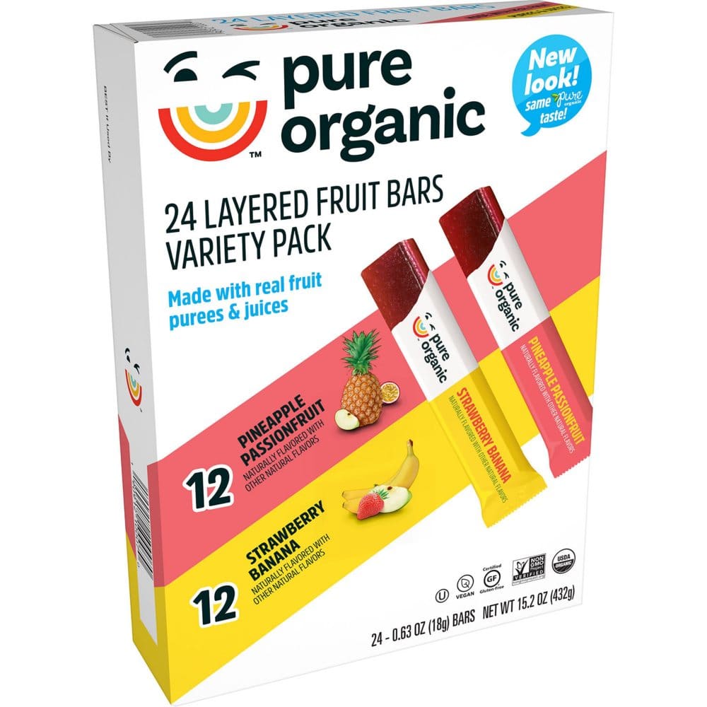 Pure Organic Layered Fruit Bars Variety Pack (0.63 oz. 24 ct.) - Breakfast & Snack Bars - Pure Organic