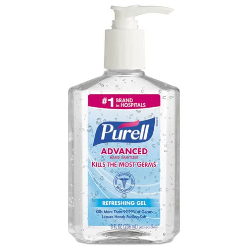 Purell Advanced Refreshing Gel Hand Sanitizer 8 Oz Pump Bottle Clean Scent 12/carton - Janitorial & Sanitation - PURELL®