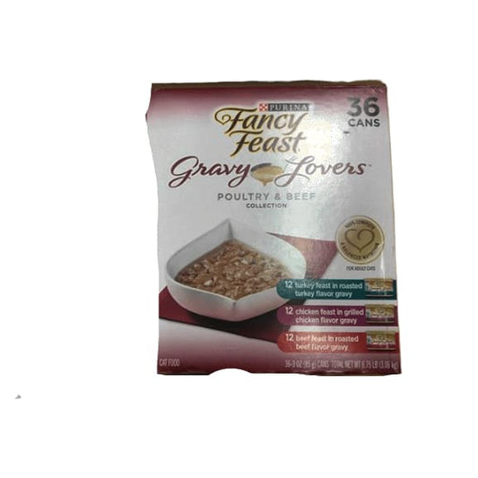 Purina Fancy Feast Gravy Lovers Poultry & Beef Feast Variety Cat Food, 36 pk./3 oz. - ShelHealth.Com