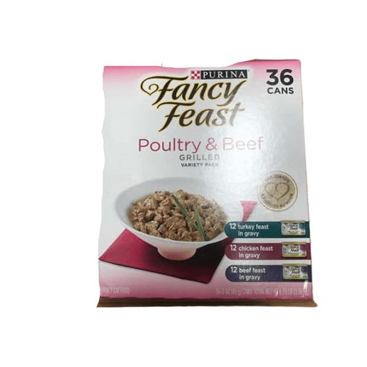 Purina Fancy Feast Grilled Poultry & Beef Feast Variety Cat Food, 36 pk./3 oz. - ShelHealth.Com
