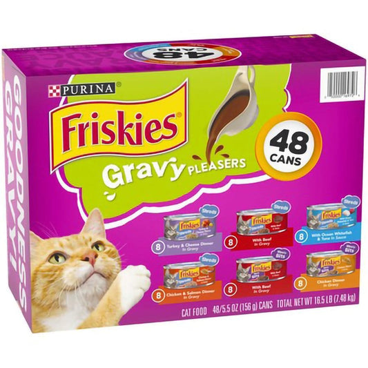 Purina Friskies Gravy Pleasers Cat Food Variety Pack 48 ct./5.5 oz. - Friskies