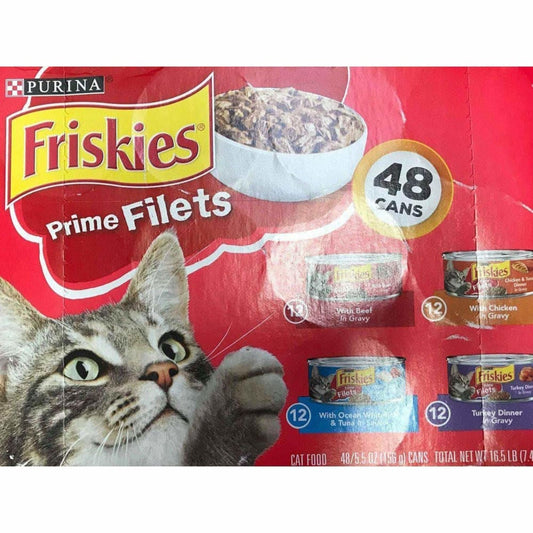 Purina Friskies Prime Filets Cat Food Variety Pack, 48 pk./5.5 oz. - ShelHealth.Com