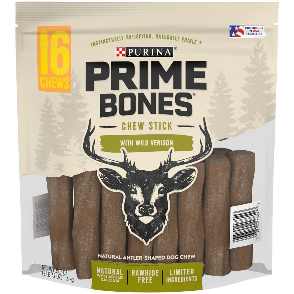 Purina Prime Bones Chew Stick with Wild Venison (16 chews) - Dog Food & Treats - Purina Prime