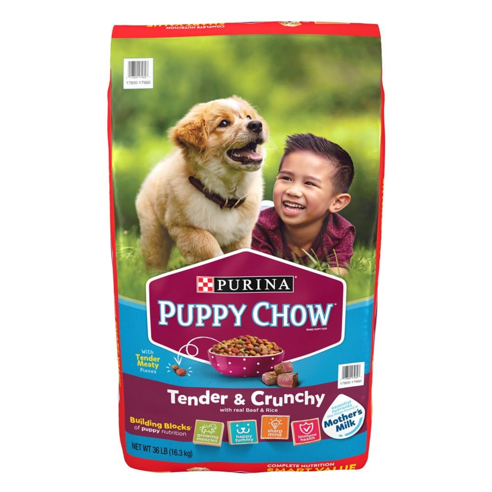 Purina Puppy Chow Tender & Crunchy Dry Dog Food (36 lbs.) - Dog Food & Treats - Purina Puppy
