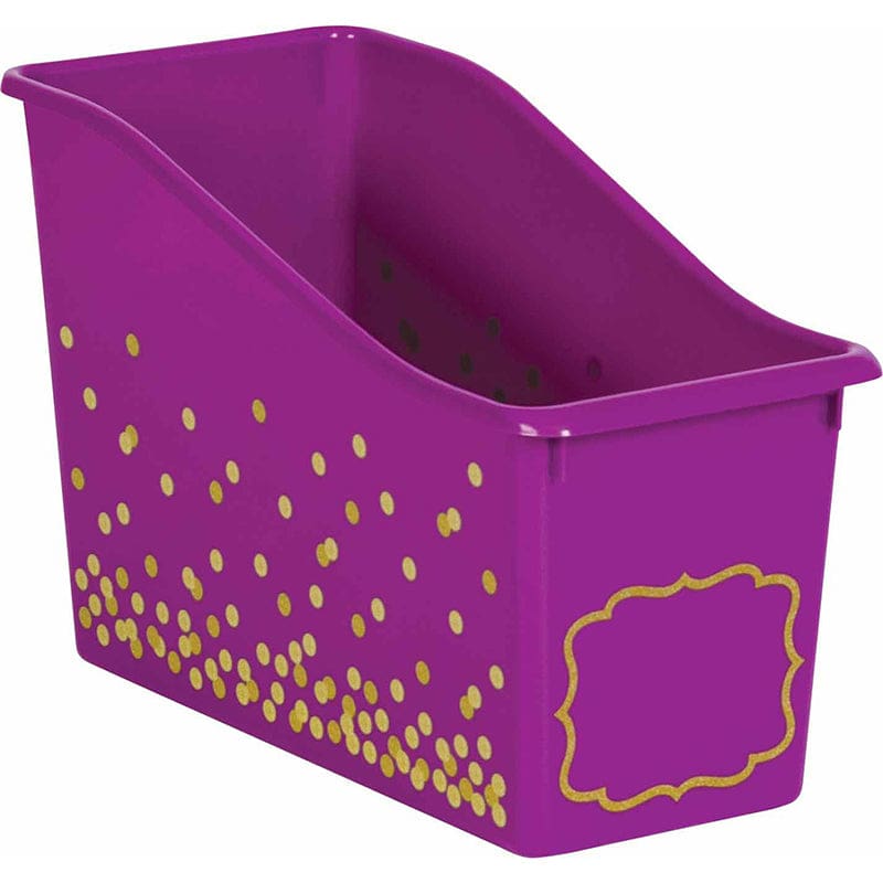 Purple Confetti Plastic Book Bin (Pack of 6) - Storage Containers - Teacher Created Resources