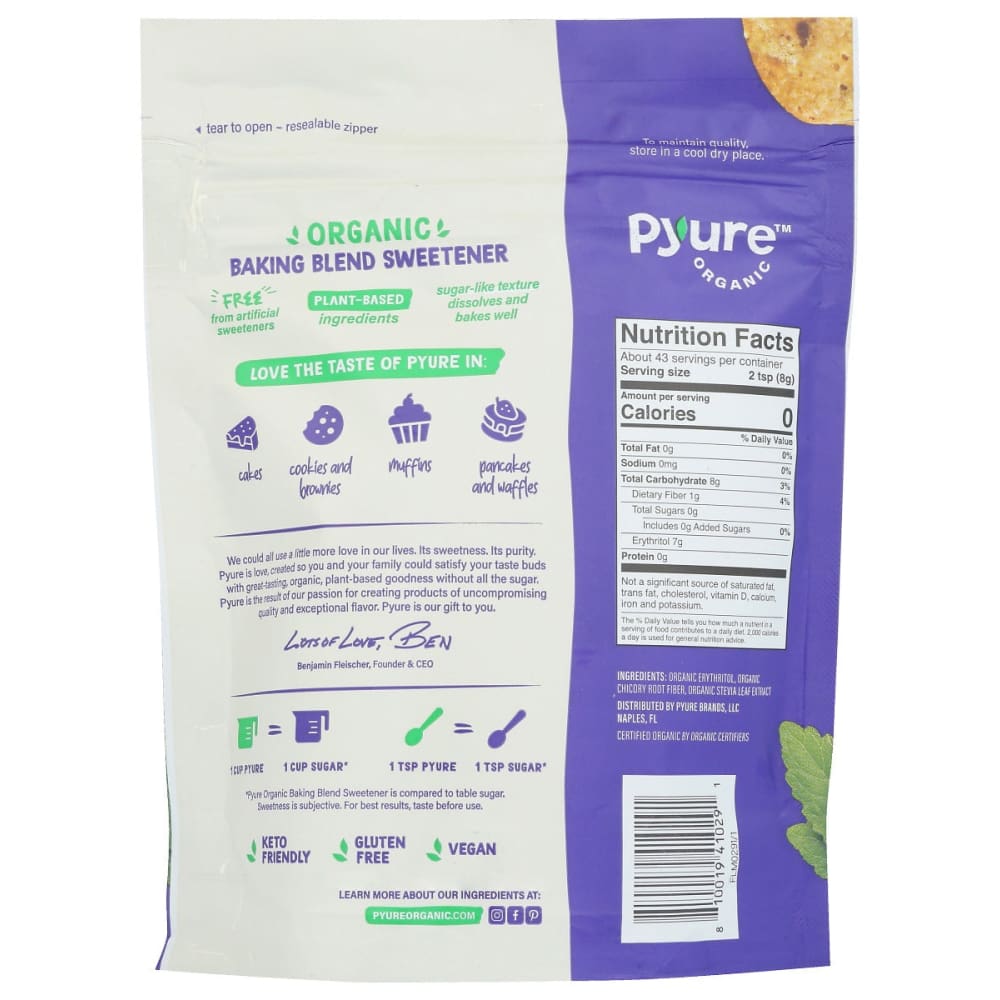 PYURE: Organic Baking Blend Sweetener 12 oz - Grocery > Cooking & Baking > Sugars & Sweeteners - PYURE