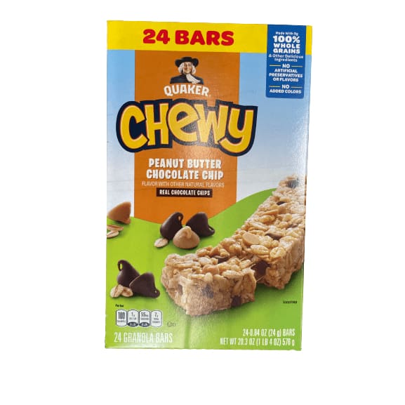 Quaker Quaker Chewy Granola Bars, Peanut Butter Chocolate Chip, 24 Pack, 20.3 oz