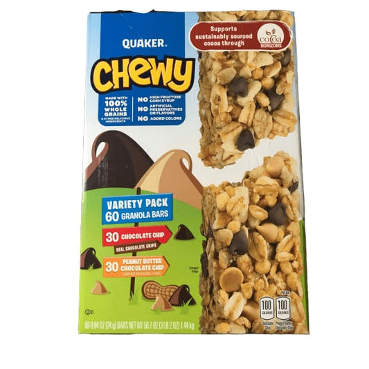 Quaker Chewy Granola Bars, Variety Pack, 0.84 oz, 60-count - ShelHealth.Com