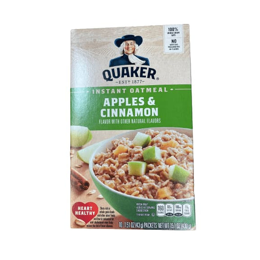 Quaker Quaker Instant Oatmeal, Apple & Cinnamon, 1.51 oz, 10 Packets