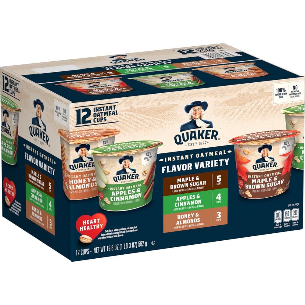 Quaker Instant Oatmeal Express Cups Variety Pack (1.68 oz. 12 pk.) - Cereal & Breakfast Foods - Quaker Instant