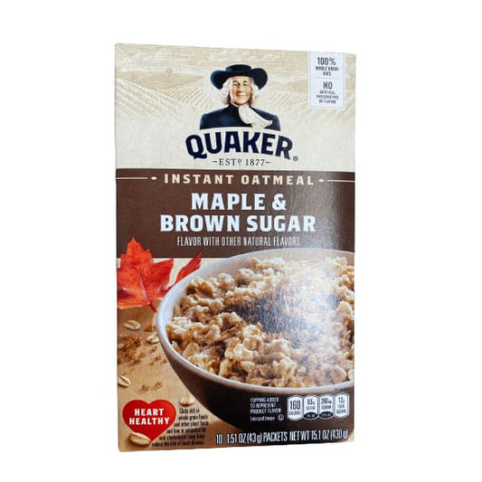 Quaker Quaker Instant Oatmeal, Maple & Brown Sugar, 10 Packets
