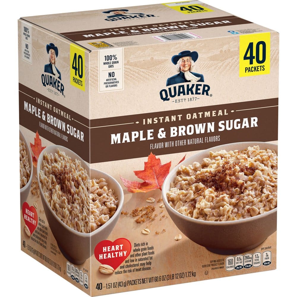 Quaker Instant Oatmeal Maple Brown Sugar (40 pk.) - Cereal & Breakfast Foods - Quaker Instant