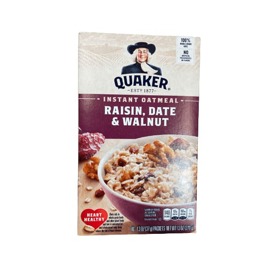 Quaker Quaker Instant Oatmeal Raisin Date & Walnut 1.3 Oz 10 Count