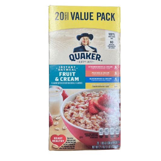 Quaker Quaker Instant Oatmeal, Strawberry, Blueberry, Peach & Banana, 1.1 oz, 20 Packets