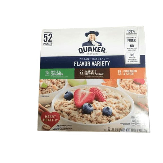 Quaker Instant Oatmeal Variety, 52 ct / 4.75 lb. - ShelHealth.Com