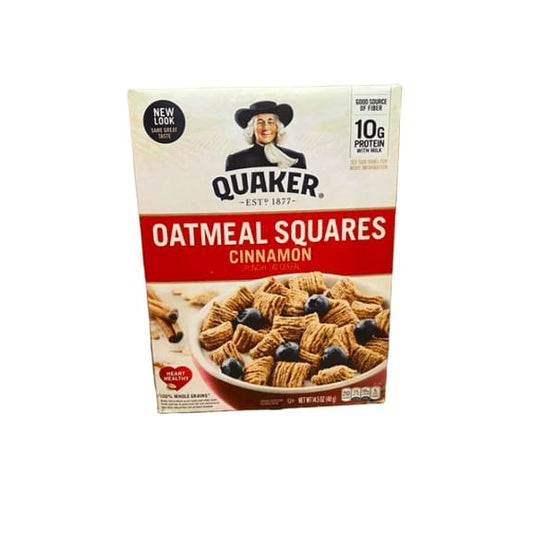 Quaker Oatmeal Squares Cinnamon, 14.5 oz - ShelHealth.Com