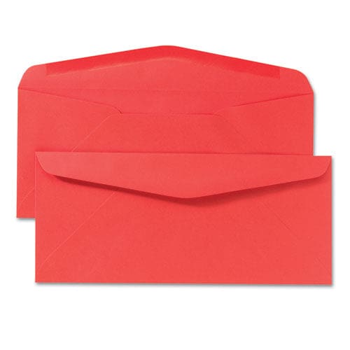 Quality Park Colored Envelope #10 Commercial Flap Gummed Closure 4.13 X 9.5 Red 25/pack - Office - Quality Park™