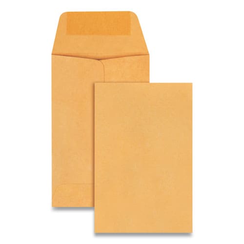 Quality Park Kraft Coin And Small Parts Envelope #1 Extended Square Flap Gummed Closure 2.25 X 3.5 Brown Kraft 500/box - Office - Quality