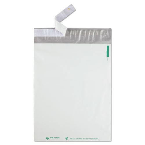 Quality Park Redi-strip Poly Mailer #4 Square Flap With Perforated Strip Redi-strip Adhesive Closure 10 X 13 White 100/pack - Office -
