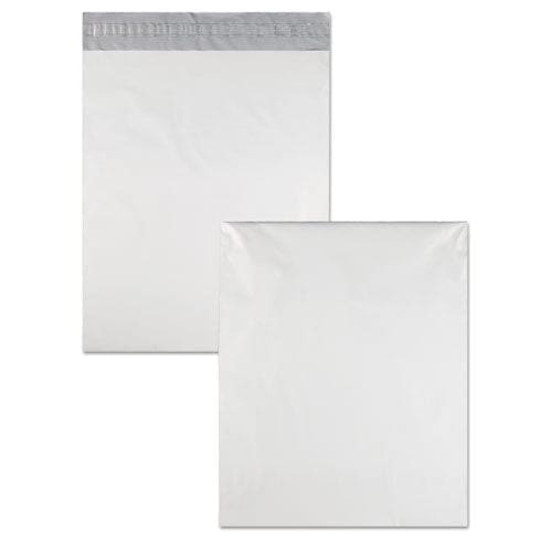 Quality Park Redi-strip Poly Mailer #5 Square Flap With Perforated Strip Redi-strip Adhesive Closure 12 X 15.5 White 100/pack - Office -