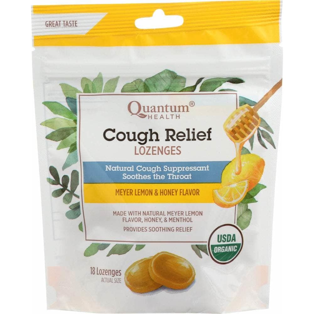 Quantum Health Quantum Lozenges Cough Relief Lemon and Honey Organic, 18 ea