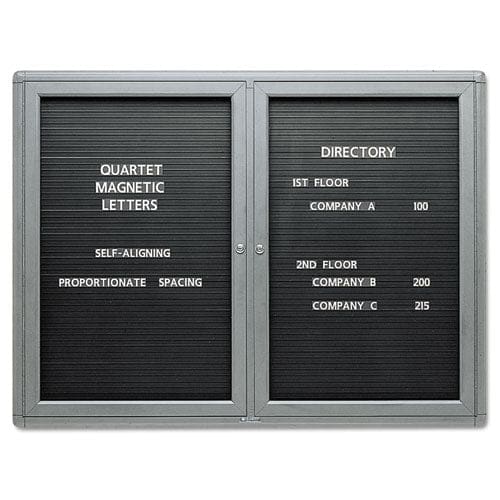 Quartet Enclosed Magnetic Directory One Door 48 X 36 Graphite Aluminum Frame - School Supplies - Quartet®