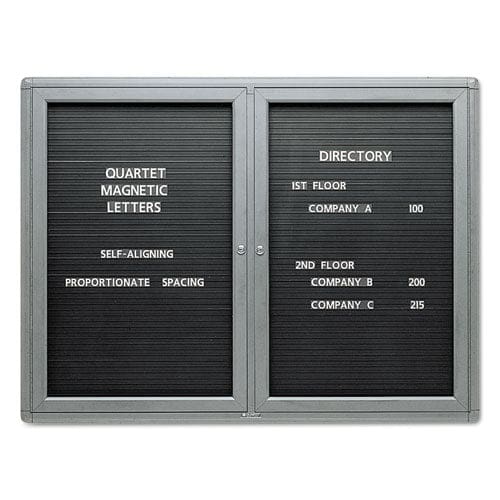Quartet Enclosed Magnetic Directory One Door 48 X 36 Graphite Aluminum Frame - School Supplies - Quartet®