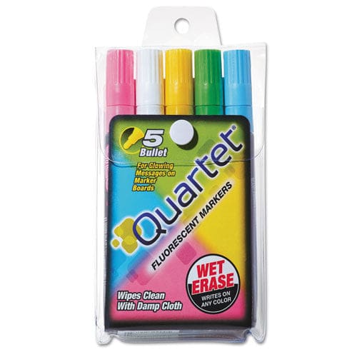 Quartet Glo-write Fluorescent Marker Five-color Set Medium Bullet Tip Assorted Colors 5/set - School Supplies - Quartet®