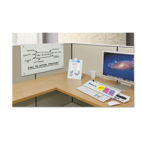 Quartet Infinity Magnetic Glass Dry Erase Cubicle Board 30 X 18 White Surface - School Supplies - Quartet®