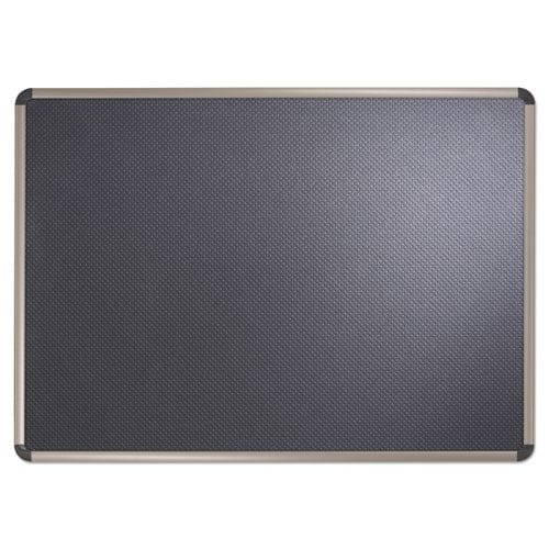 Quartet Prestige Euro-style Embossed Foam Bulletin Board 48 X 34.44 Black Surface Euro Titanium Aluminum Frame - School Supplies - Quartet®