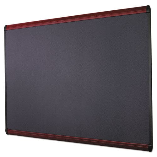 Quartet Prestige Plus Magnetic Fabric Bulletin Boards 36 X 24 Gray Surface Mahogany Fiberboard/plastic Frame - School Supplies - Quartet®