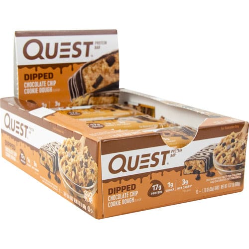 Quest Nutrition Quest Bar Dipped Chocolate Chip Cookie Dough 12 ea - Quest Nutrition