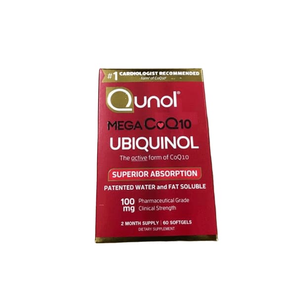Qunol Mega Ubiquinol CoQ10 100mg, 60 Count Softgels - ShelHealth.Com