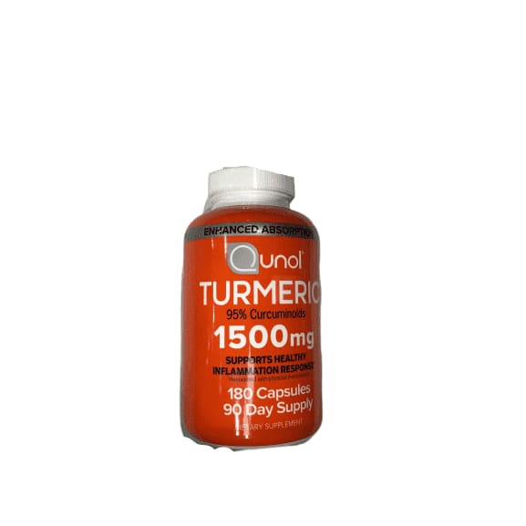 Qunol Turmeric 95% Curcuminoids 1500 mg. , 180 Capsules - ShelHealth.Com