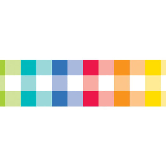 Rainbow Buffalo Check Ez Border (Pack of 8) - Border/Trimmer - Creative Teaching Press