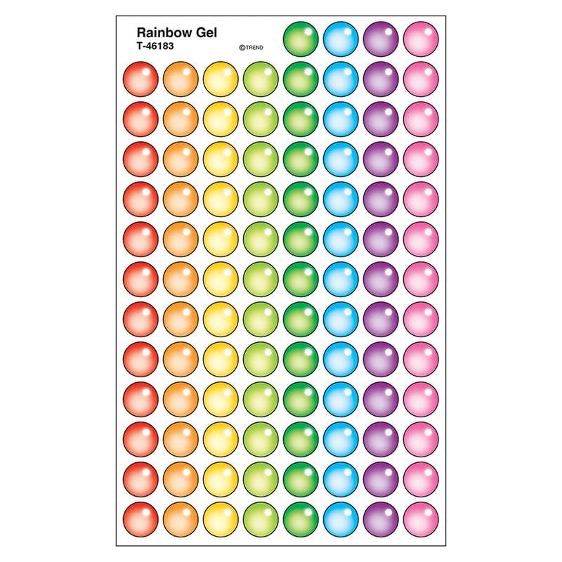 Rainbow Gel Superspots Stickers (Pack of 12) - Stickers - Trend Enterprises Inc.
