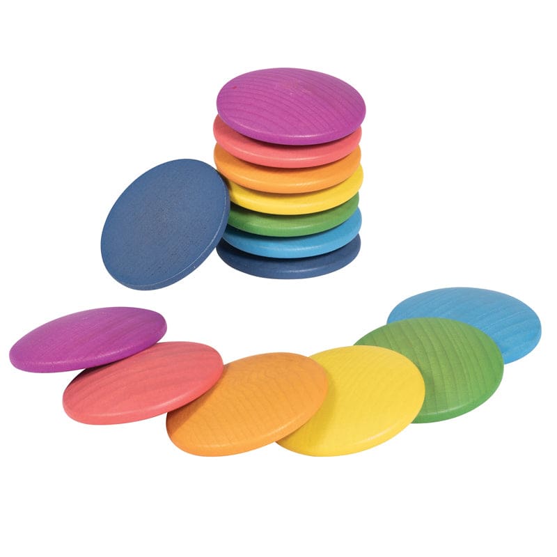 Rainbow Wooden Discs - Manipulatives - Learning Advantage