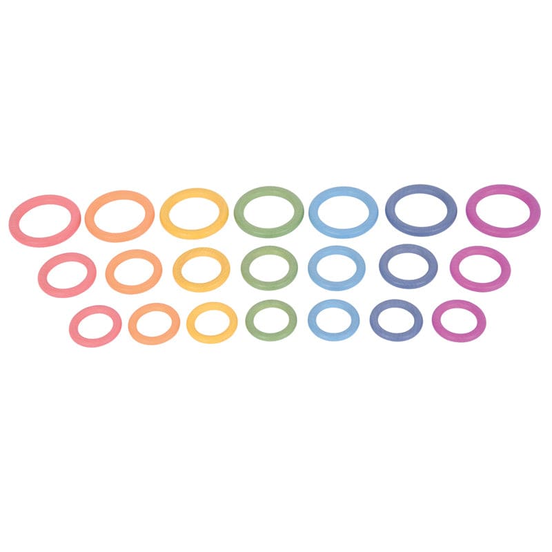 Rainbow Wooden Rings - Manipulatives - Learning Advantage