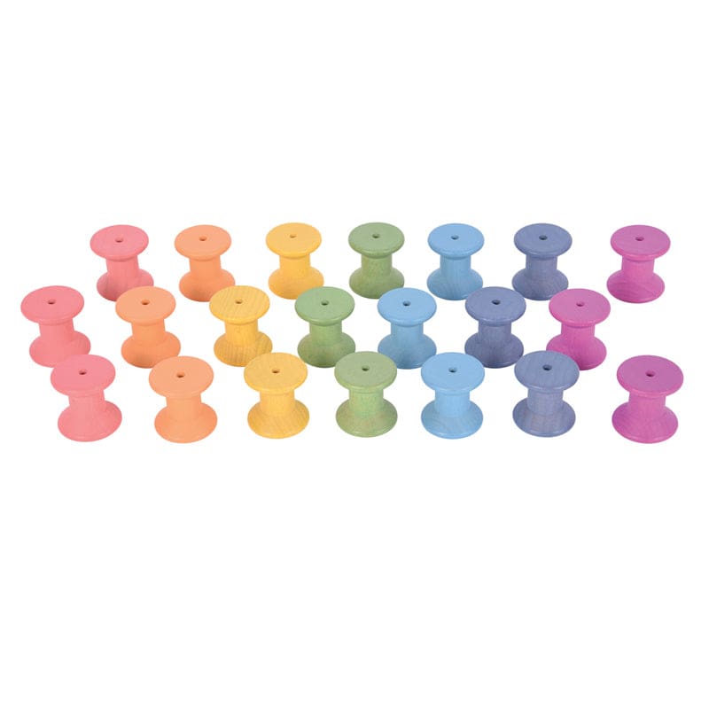 Rainbow Wooden Spools - Manipulatives - Learning Advantage