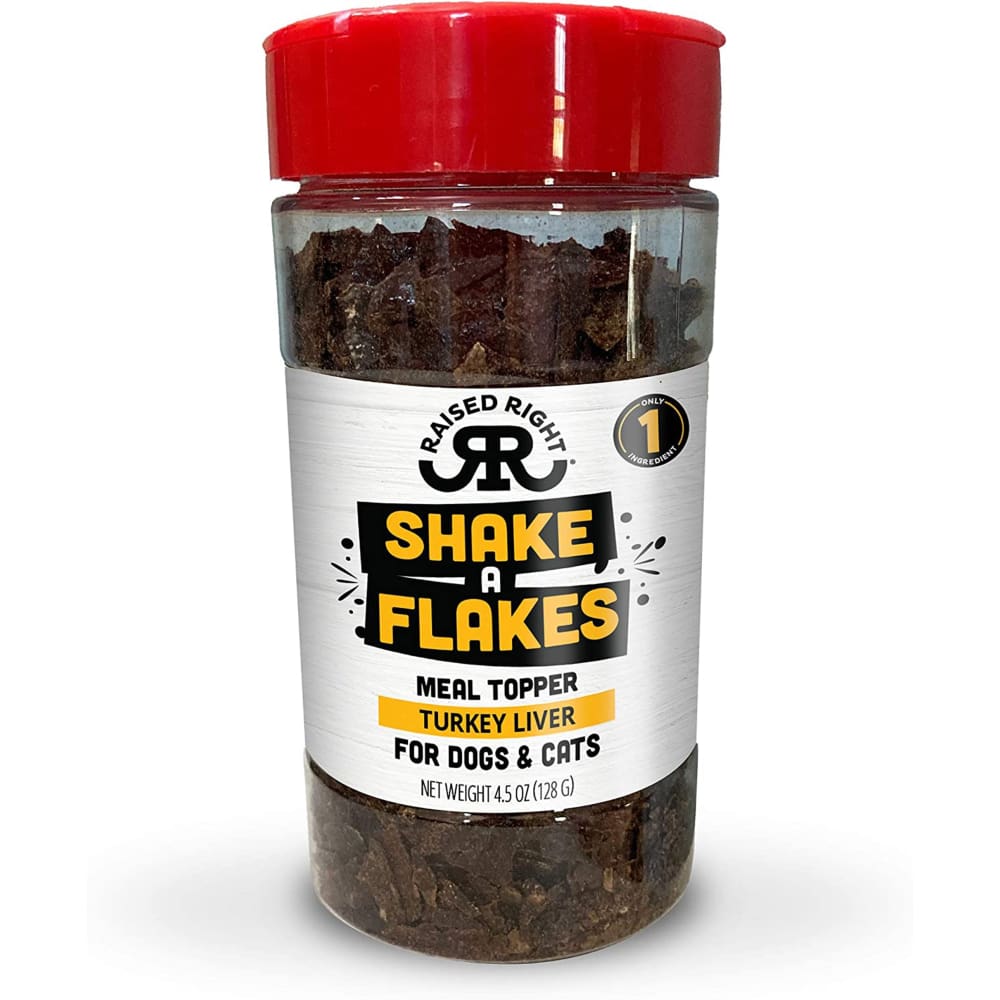 Raised Right Dog Cat Shake A Flakes Turkey 4.5oz. - Pet Supplies - Raised